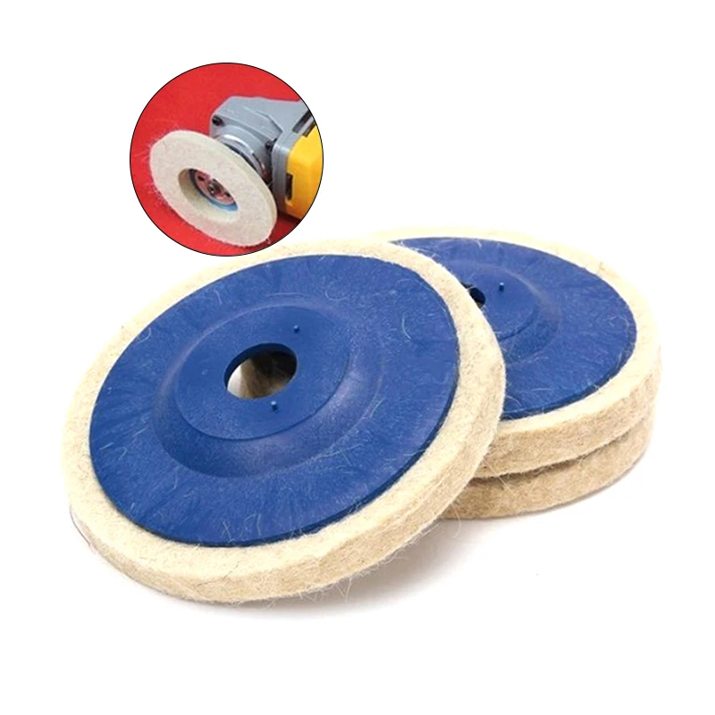 100mm Wool Polishing Wheel Beige Buffing Pads Grinding Angle Grinder Wheel Felt Polisher Disc For Stainless Steel Aluminum