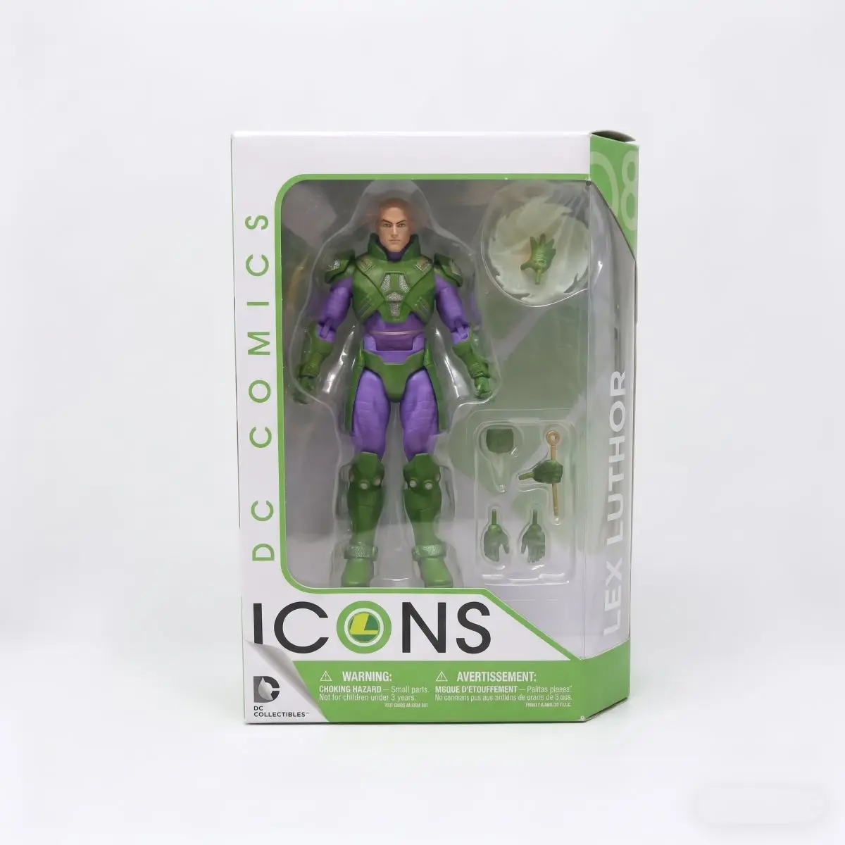 DC Collectibles, Iconos de DC Comics, Lex Luthor, Figura de Acción, Accesorios, Estatua Coleccionable, Caja de Juguete para Exhibición, con Pequeños Desgastes