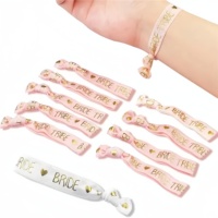 Bride Team Groom Elastic Hair Band for Gifts Champagne Hair Ties Bracelet Ribbon Wristband Cloth Bracelets for Wedding Party