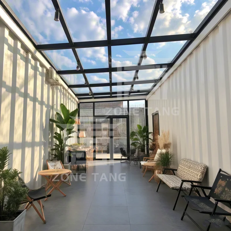 Business Beach Lounge Galvanized Steel Frame Moisture Proof Steel Structure Cargo Container Homes For Sale Durable Temporary