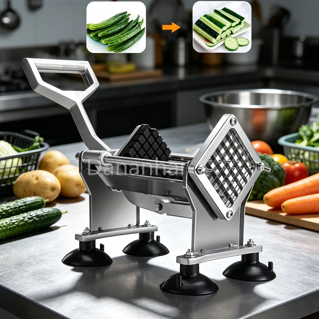 Commercial Manual Potato Chip Cutter Portable - Apple Pear Cucumber Sweet Potato Slicer Machine for Kitchen And Restaurant