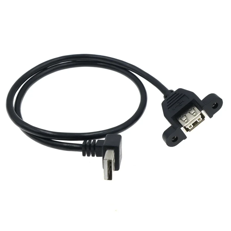 90 درجة أعلى، أسفل، اليسار واليمين USB 2.0 كابل تمديد ذكر إلى أنثى مع فتحة لولبية تركيب اللوحة لمحول الكمبيوتر