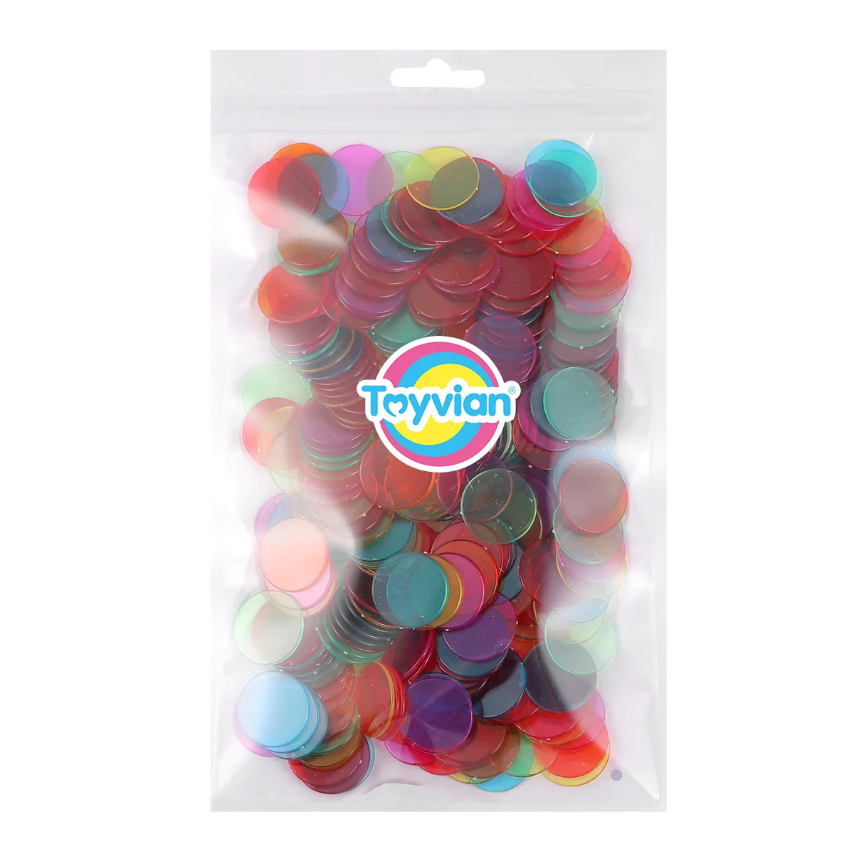 300PCS Zähler für Mathematik Kunststoff Discs Farbige Bingo Chips Zählen Marker Transparent Bingo Chips