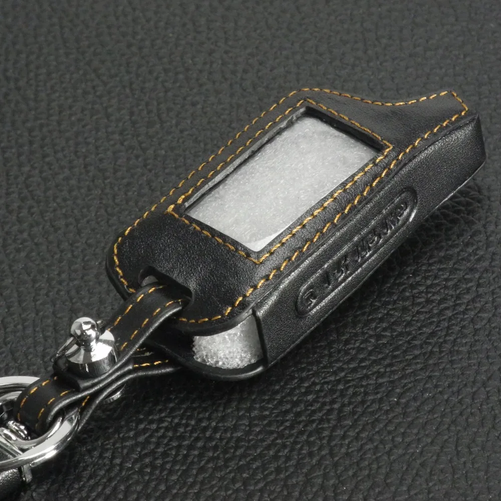 jingyuqin New X5 Leather Car Remote Keychain Case for Tomahawk X5 LCD Remote Two Way Key Cover