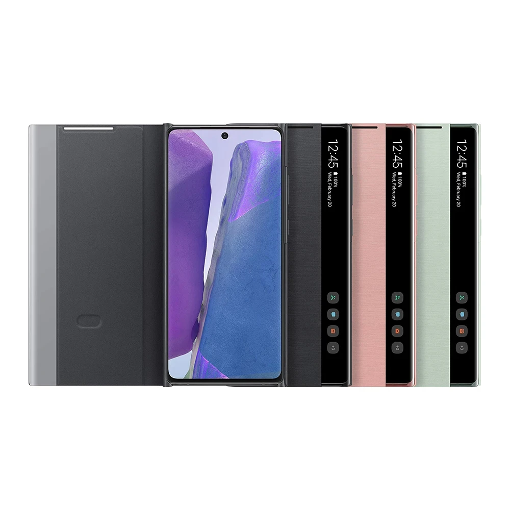 Imagem -02 - Smart View Mirror Flip Case para Samsung Galaxy Original Clear View Cover Capas de Couro Protetoras Nota 20 5g