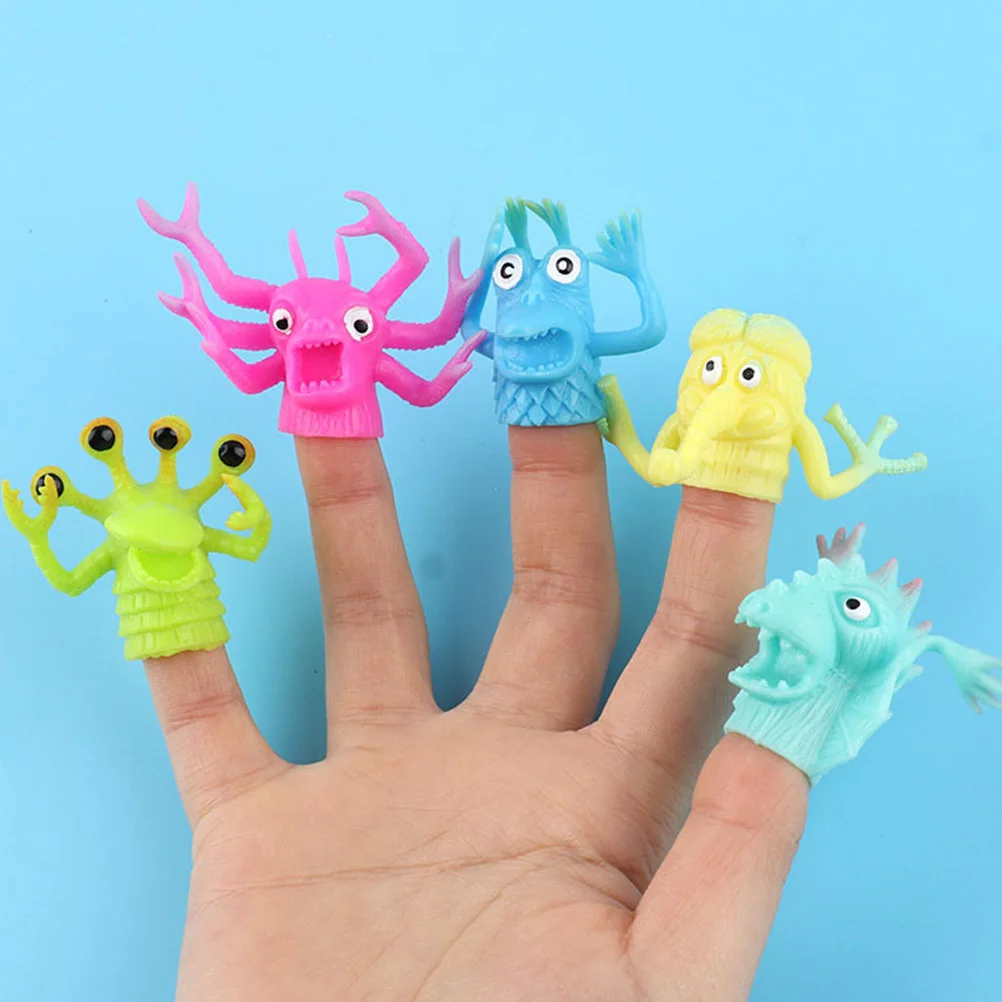 6 uds guantes de marionetas juguetes para apretar dedo para niños pequeños marionetas de mano encantadoras relajantes