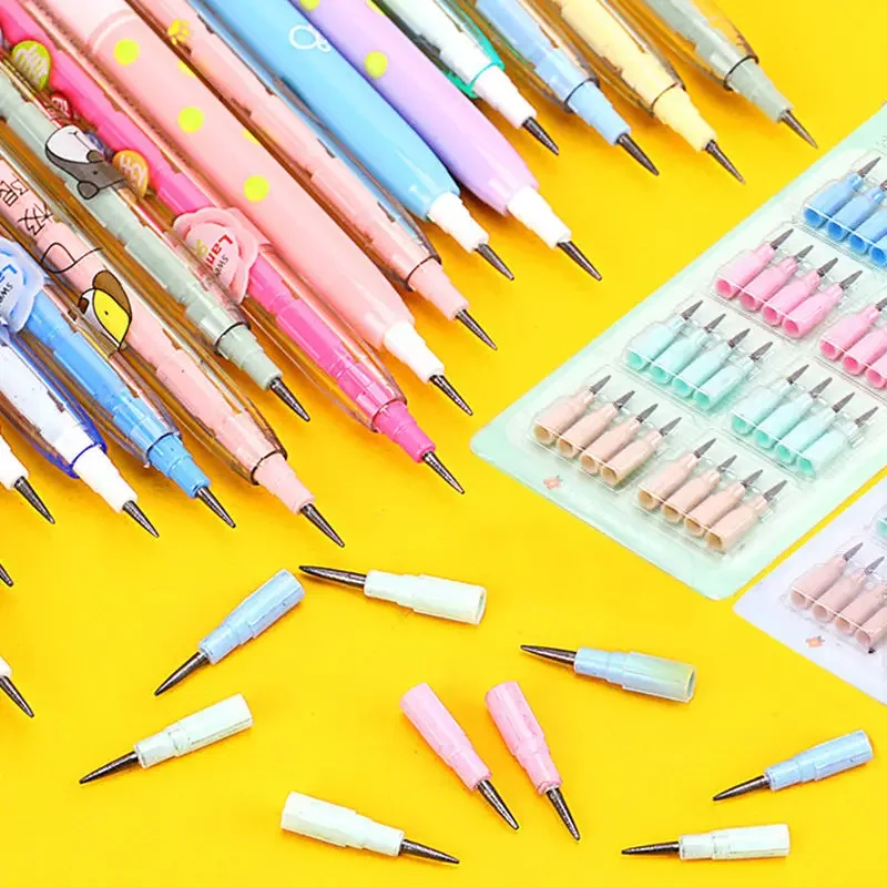 4 stücke nicht schärfende Bleistifte kawaii Druck bleistifte für Kinder automatische Stifte ersetzen Nachfüllungen koreanisches Briefpapier Schul