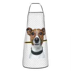 Funny Jack Russell Terrier Dog With Pencil Bib Aprons Men Women Unisex Kitchen Chef Animal Tablier Cuisine for Cooking Baking