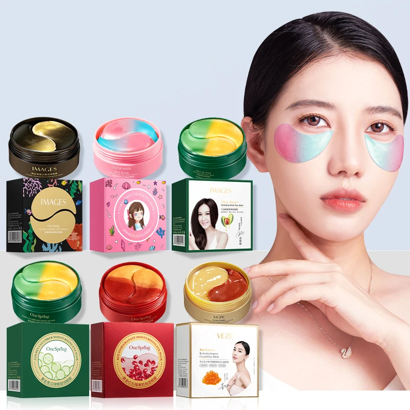 60pcs Caviar Crystal Collagen Gold Eye Mask Anti Dark Circles Moisturizing Firming Eye Bags Women Skin Care Eye Patches