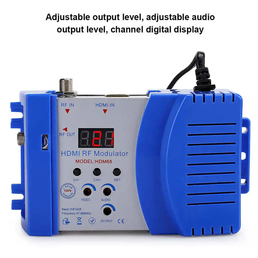 Transmitter HD Modulator HDM68 Digital compatible RF VHF / UHF Frequency Computer Accessories EU Plug 100-240V