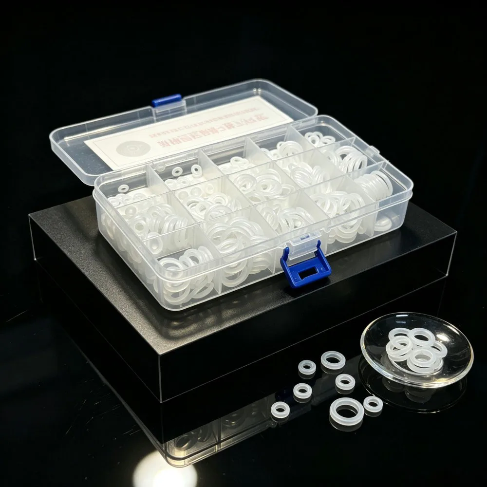 225Pcs Food Grade VMQ Silicone O Rings White High Temp Non-Toxic Sealing Gaskets CS1.9/2.4mm OD6-20mm Waterproof Rubber Seal Kit