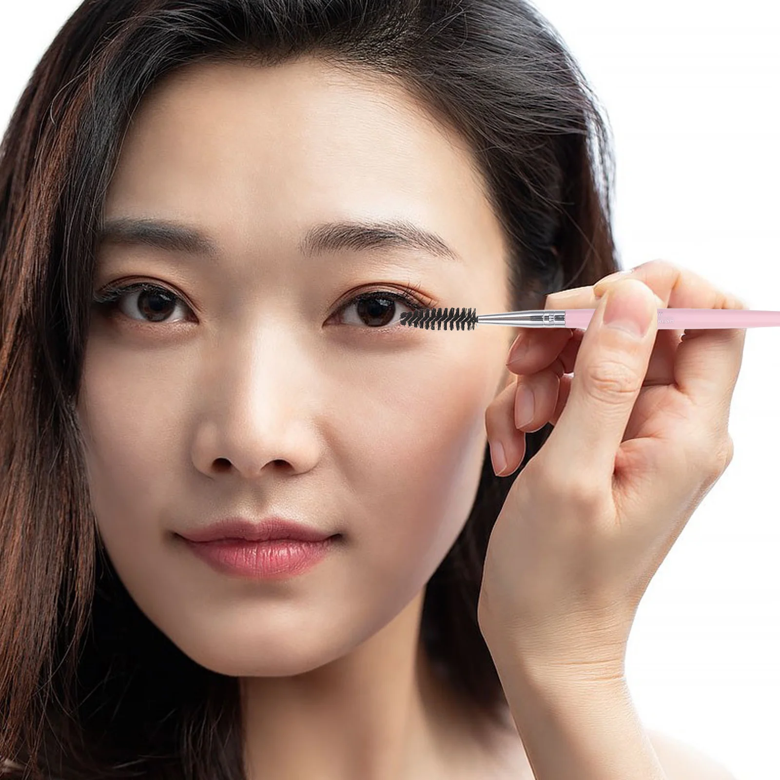 

Eyelash Eyebrow Brush Pink Multifunctional Spiral Comb Tool for Mascara Brow Grooming Portable Makeup Essential Lightweight