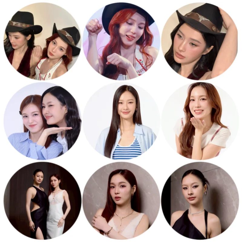 9PC/SET Milklove Milk Pansa Love Pattranite Thai TV Girl Rules 23.5 Degree The World 58mm Iron Badge Bang Brooch Bag Decor Pins