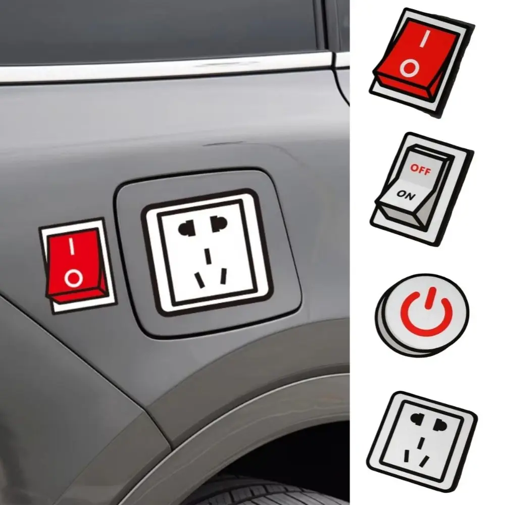 Decorative 2D Flat Car Stickers Scratch Cover Self-Adhesive Switch Sockets Reflective Stickers Protective Waterproof