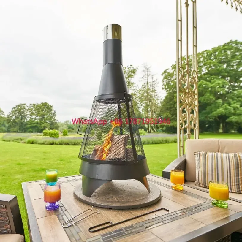 

Fireplace Perforated log burner Mesh chiminea fire pit for outdoor warming