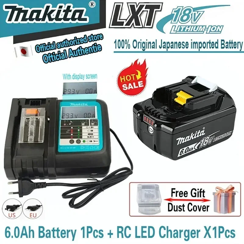 

100% New original 18v Makita battery and charger BL1860 BL1850B BL1850 BL1840 BL1830 replaced with Makita 18650 6.0Ah power tool