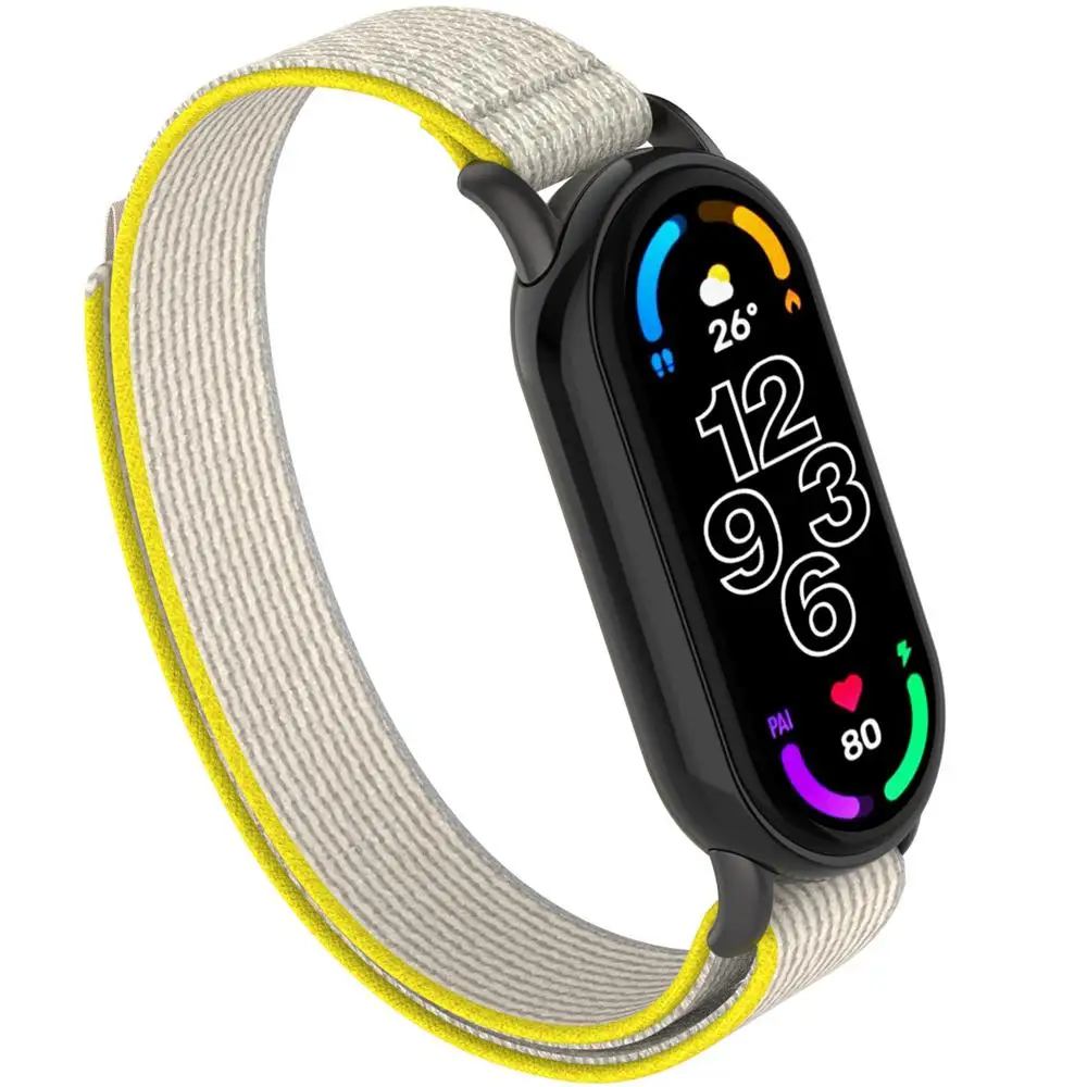 Correa de nailon para reloj inteligente, pulsera de repuesto de Metal para Xiaomi MI Band 8, hombre y mujer