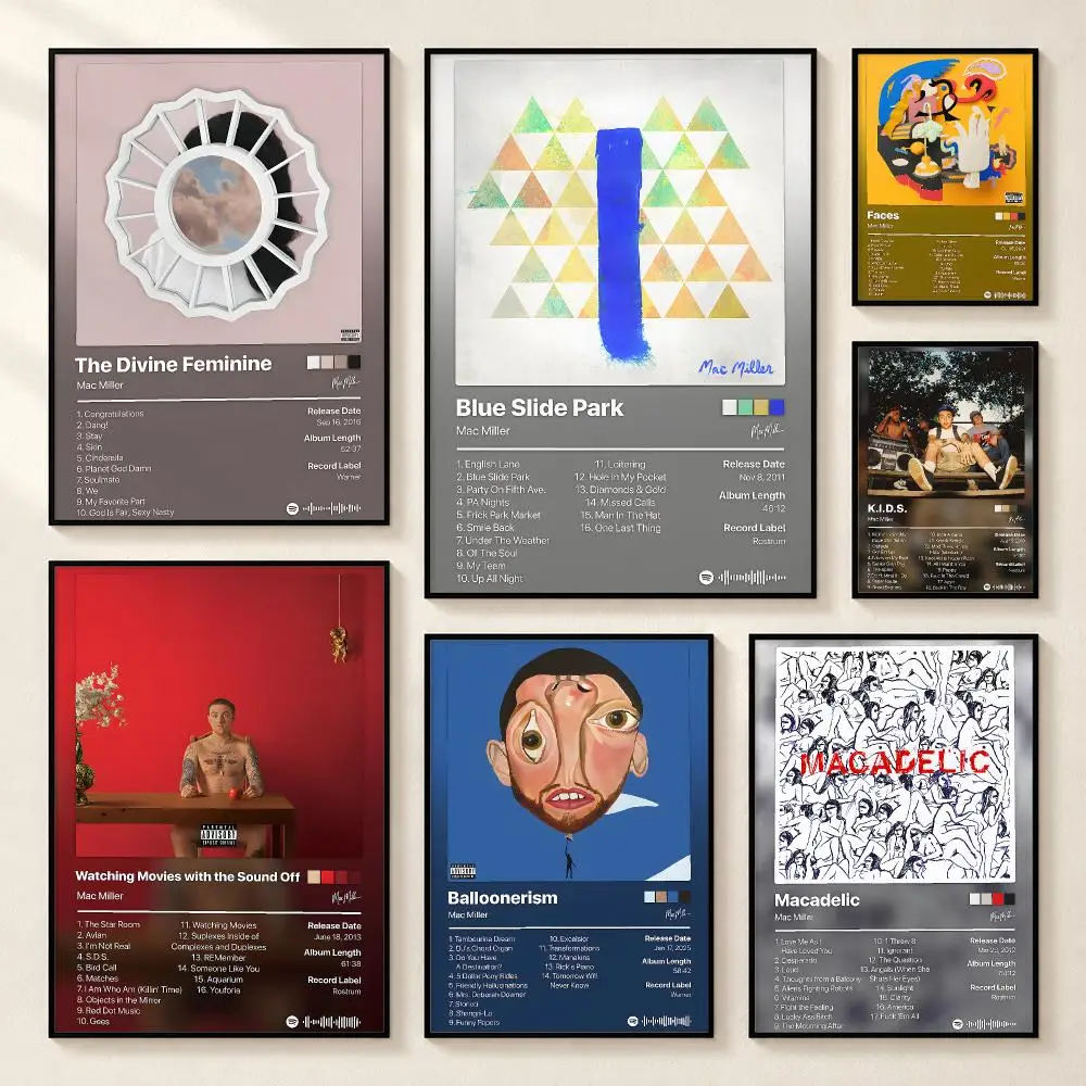 Singer M-Mac Miller Circles Poster High-definition poster stickers, suitable for bedroom living home decoration