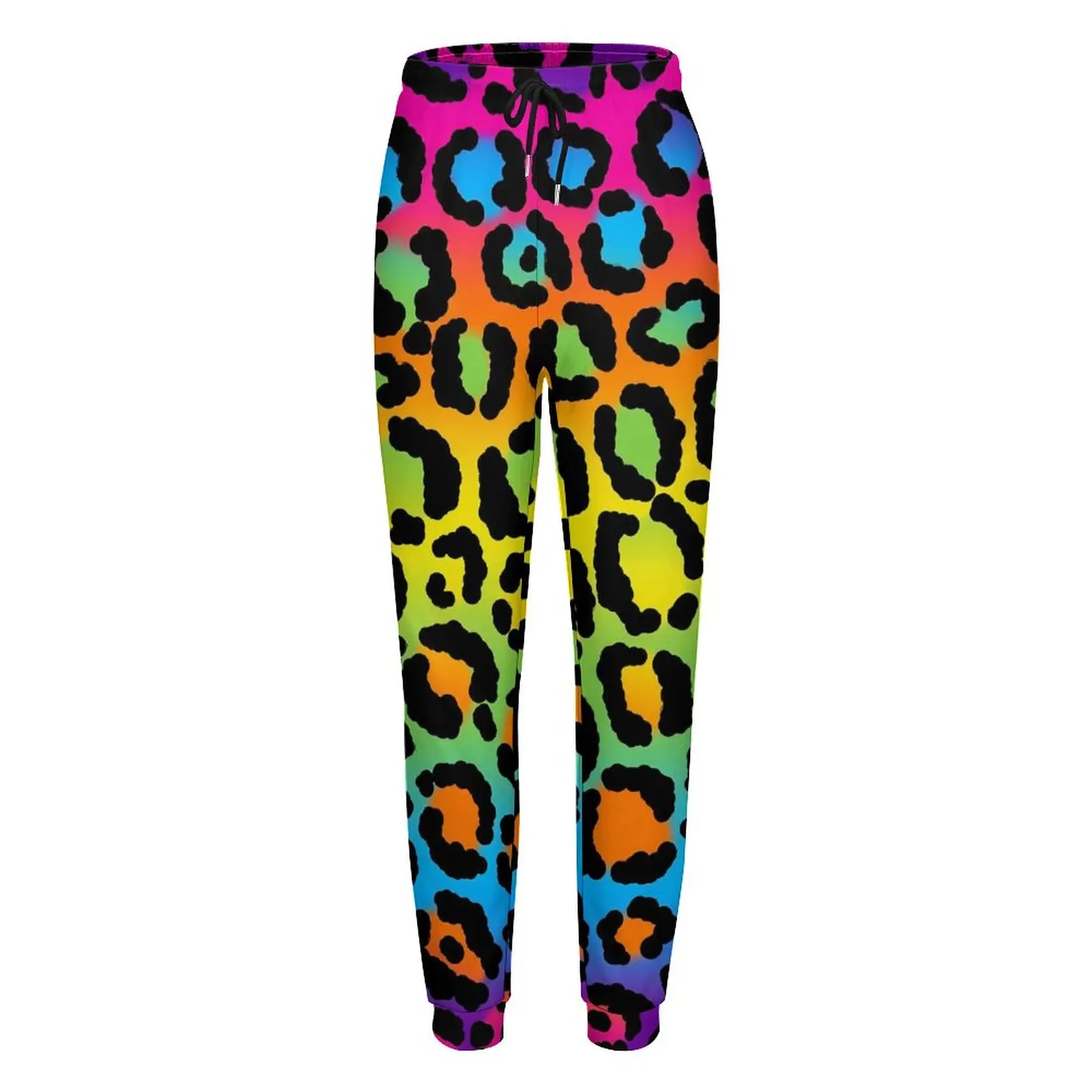 1997 Neon Rainbow Baggy Pants Leopard Print Classic Big Size Sweatpants Spring Womens Graphic Korean Fashion Trousers