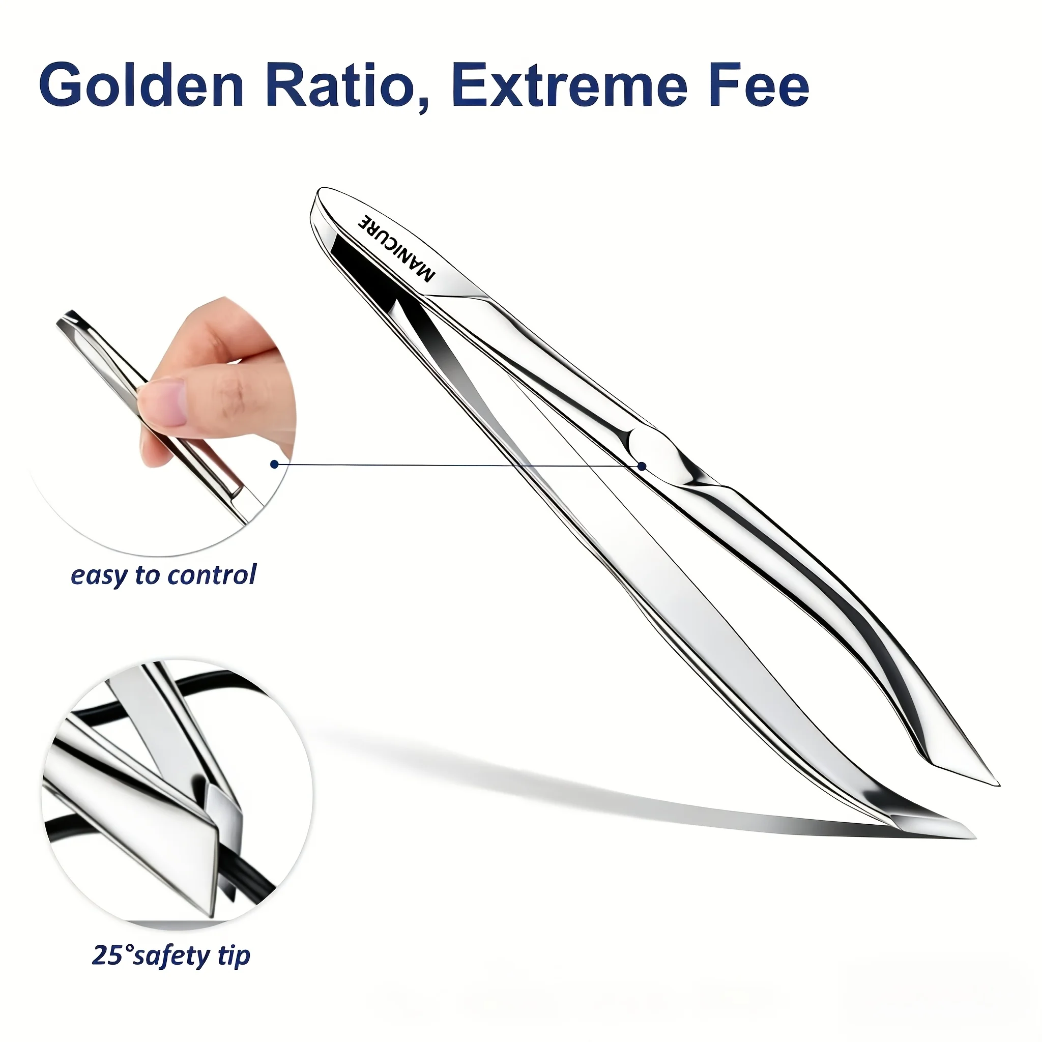 2pcs Stainless Steel Slant-Tip Tweezers with Closely Fitted Jaws Eyebrow Tweezers Hair Removal Beard Clip