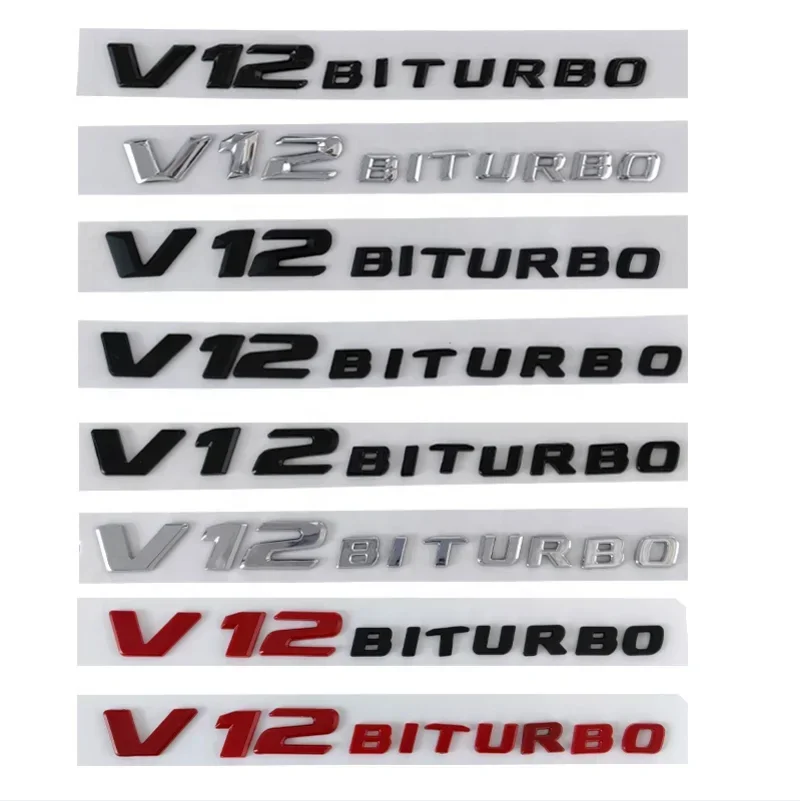 

3D ABS V12 BITURBO Car Lettre Side Fender Emblem For Mercedes S65 G65 SL65 AMG W222 W221 R230 R231 W463 W464 Sticker Accessories