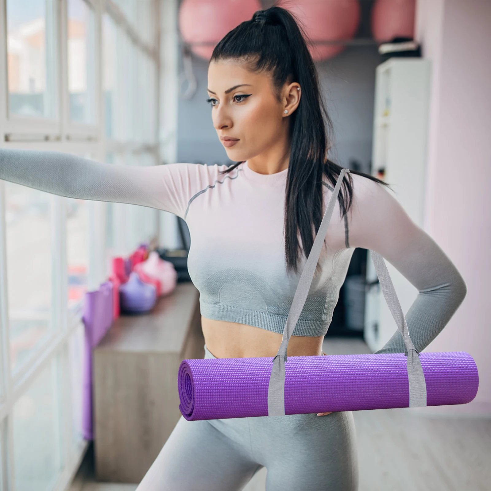 

1pc Yoga Mat Strap Lightweight Portable Nylon Belt for Travel Adjustable Holder Storage Sling Fitness Bottle Phone Essentials