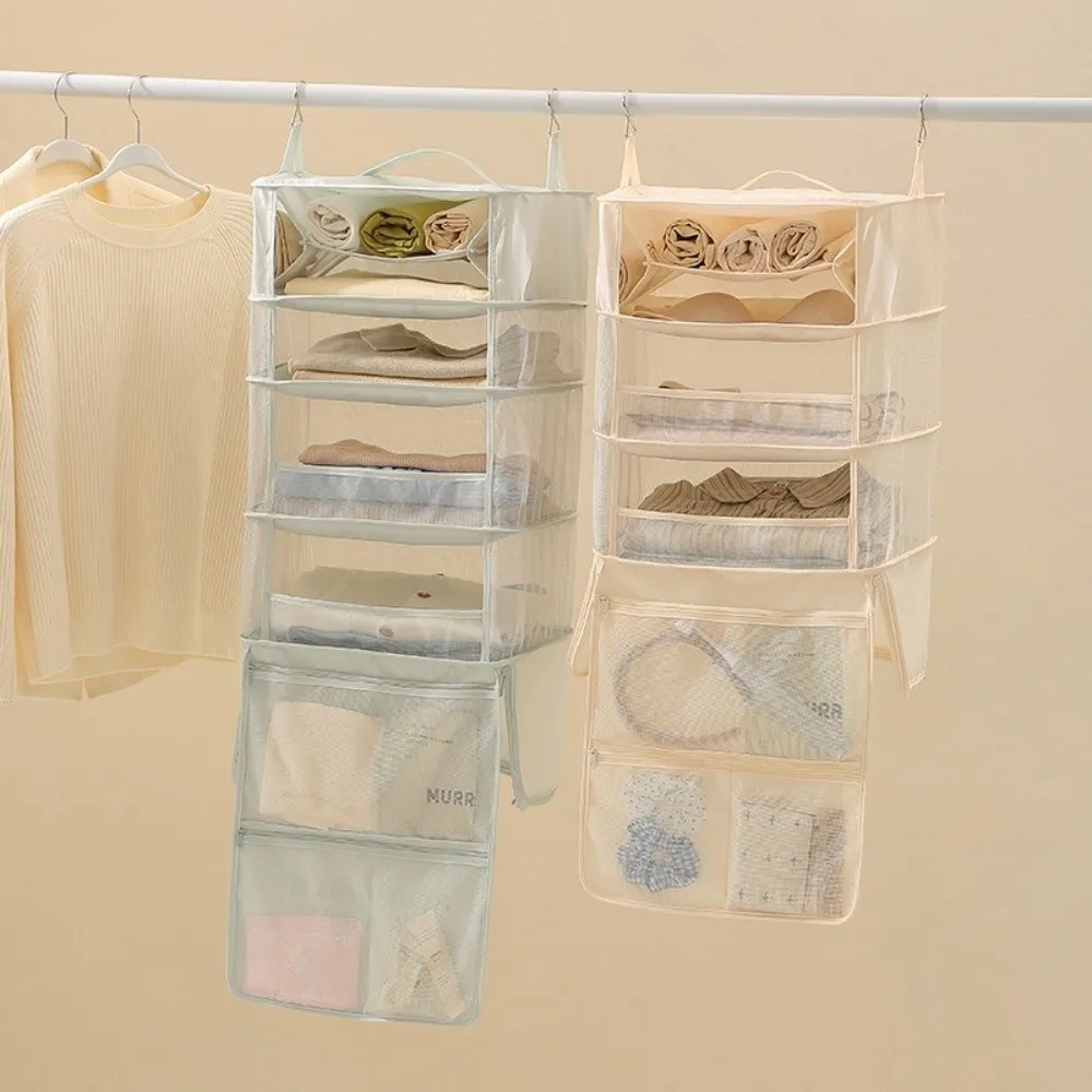 5-in-1 Clothes Sorting Pouch Foldable Hanging Hook Hanging Travel Organizer Multi-layer Packing Cube Storage Bag Business Trip