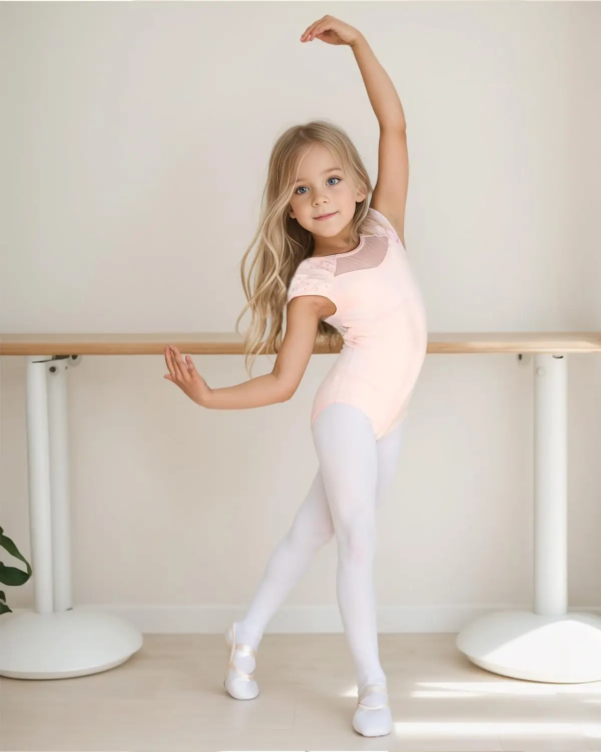 Gymnastics Leotards for Girls Double Layered Toddler Dance Dress Soft Short Sleeve Dance Leotards for Ballet Dance Class