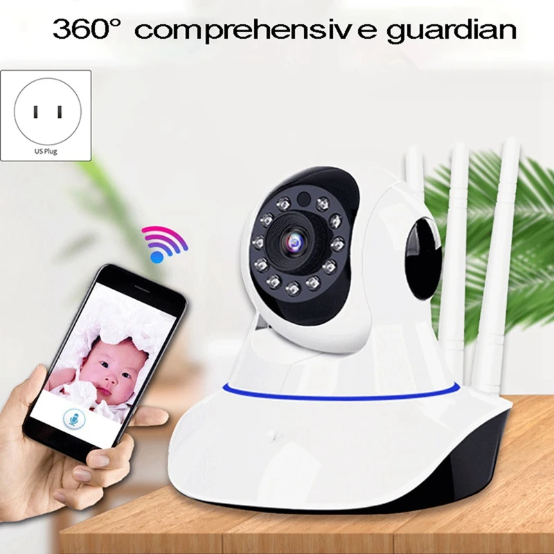 Cámara de seguridad interior 1080P Full HD Wifi cámara inalámbrica con seguimiento de movimiento automático Audio 2CH para mascotas bebés