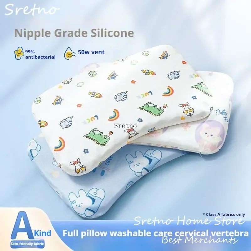 

Children's Latex Pillow Natural Latex Baby Pillows for Primary Students Under 6 Years Old with Detachable Pure Cotton Pillowcase