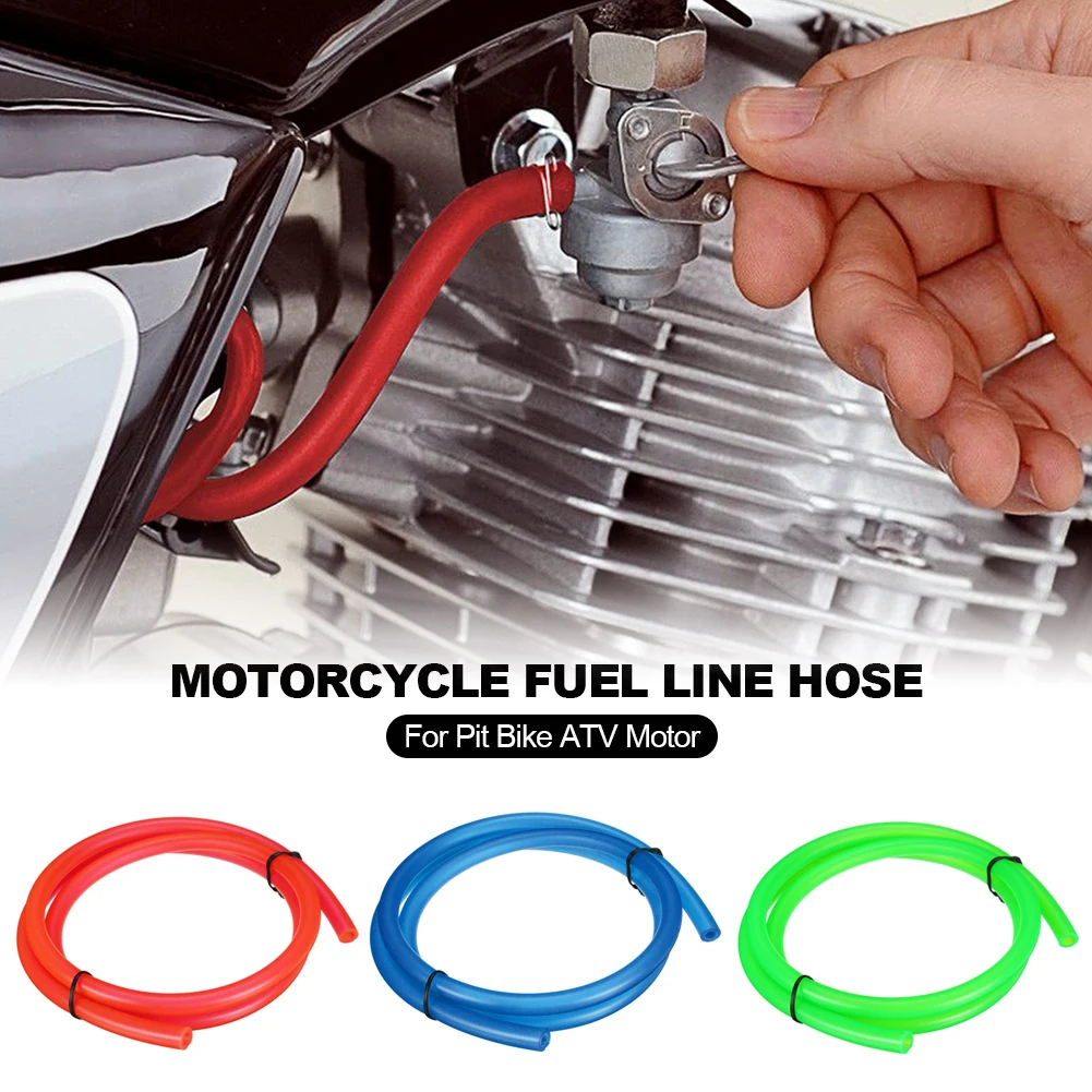 1M Motorcycle Colorful Petrol Fuel Line Hose High Temperature Resistant Pipe Rubber Fuel Line Hose Tube For Pit Bike ATV Motor