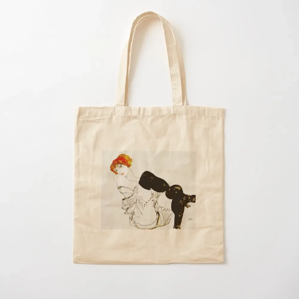 

Egon Schiele Woman in Black Stockings Tote Bag large tote men