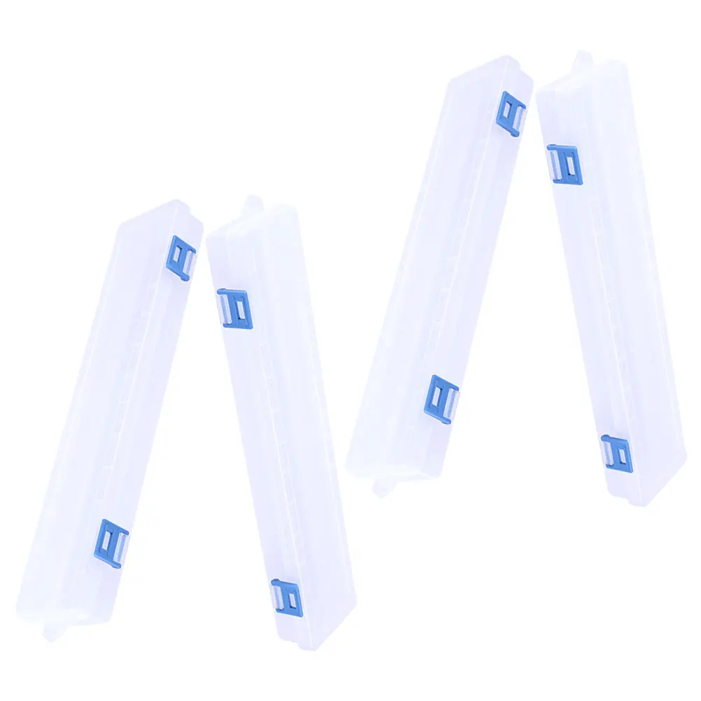 

4pcs Oil Paint Brush Holder Clear Storage Boxes for Markers Portable Handheld Tool Organizer Small Size Lightweight Durable