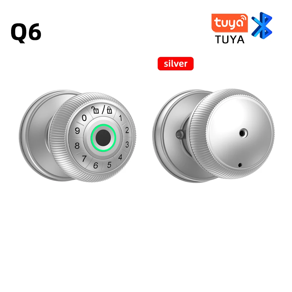 RAYKUBE Q6 Tuya BLE Smart Fingerprint Door Lock Electronic Lock with Password/Key/Smartlife/Tuya APP Unlock For Bedroom From USA