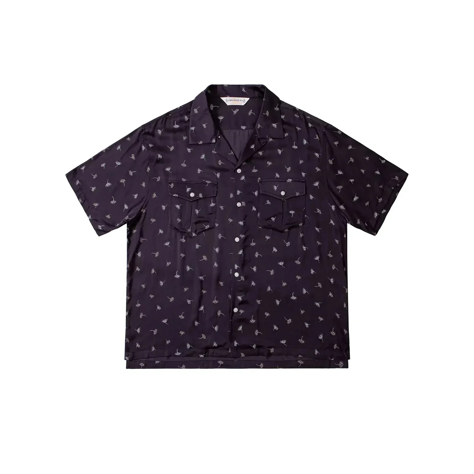 Second Order Dandelion Print Rayon Camp Shirt Mens Short Sleeved Aloha