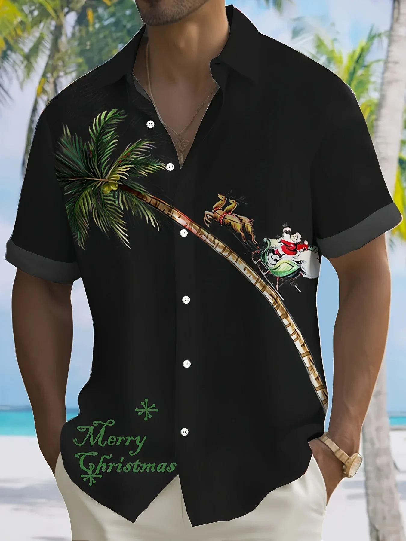 

Summer Fashion Men's Beach Party Hawaiian Shirt Man Short Sleeve Loose Fit Cool Print Breathable Holiday Outfit Tops