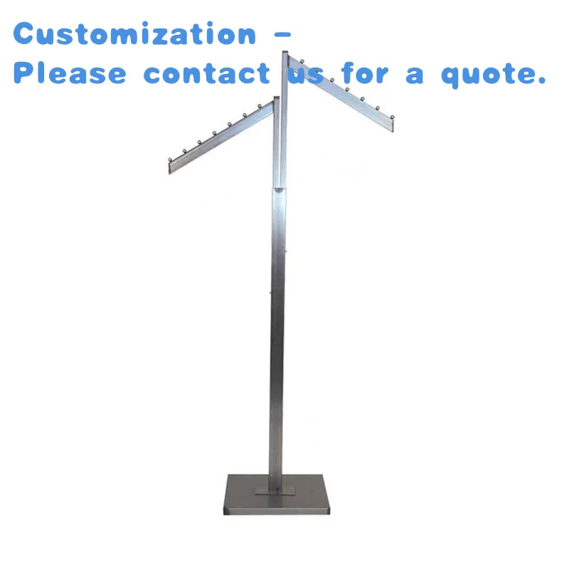 custom.Kainice Customized High Capacity Shirt Display Rack 2 Way Black Clothing Rack With Slant Arms