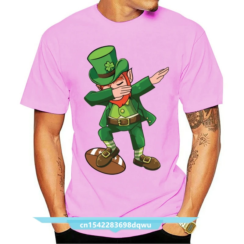 Big Sale Green Ireland Leprechaun Dabbing Dance T-Shirt Rugbys 90'S Cartoon Model T Shirt Men's New Fashion O Neck Great Tshirt