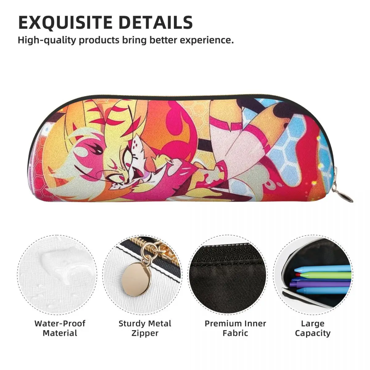 Helluva Boss Beelzebub مقلمة حامل قلم تخزين لوازم مكتبية تخزين كبير صندوق القلم حقيبة أقلام رصاص لمدرسة الطلاب