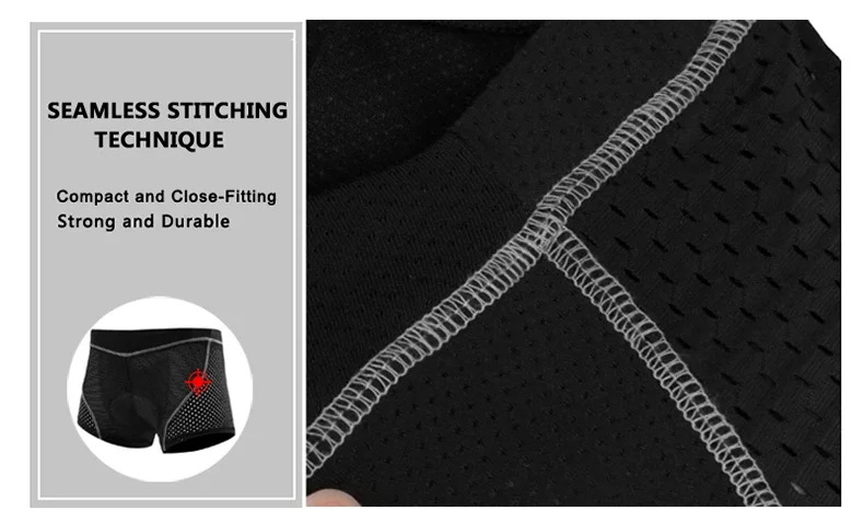 X-TIGER Herren-Radunterwäsche mit 5D-Gel-gepolstertem MTB-Boxer-Radhose, Rennrad-Unterwäsche, Fahrradausrüstung – Detail 9
