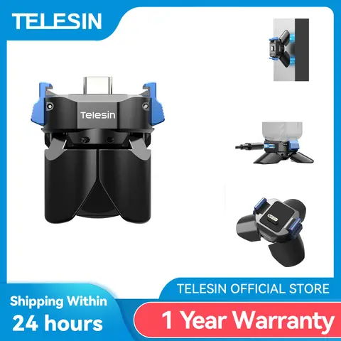 TELESIN Mini Magnetic Tripod for DJI Osmo Pocket 4/3 Base Type-C Charging Adapter Release Camera Stand Mount Holder Stand