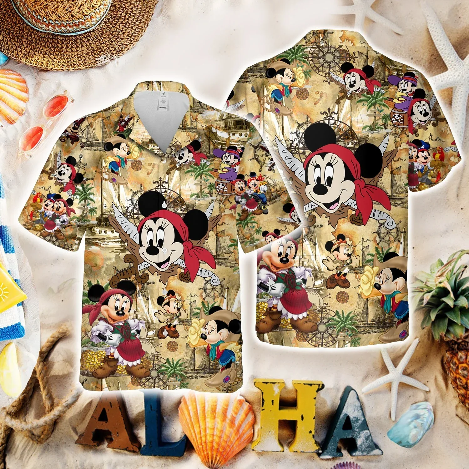 

Disney Summer Shirts Mickey Mouse Hawaiian Shirts Men's Short Sleeve Button Up Shirts Disney Hawaiian Shirts Casual Beach Shirts