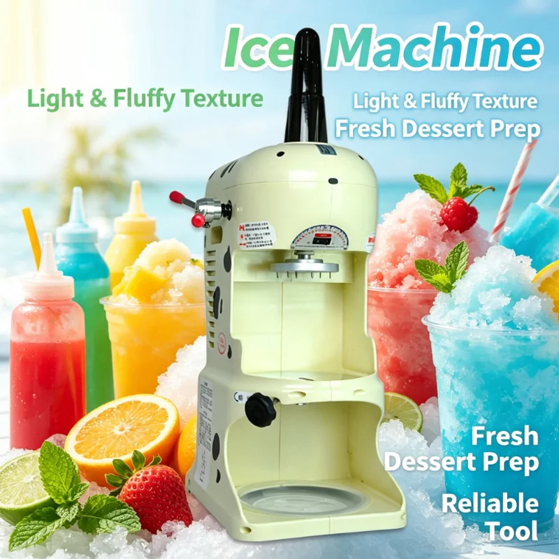 Electric Ice Block Shaver Machine Semi-automatic Shaved Ice Cream Machine Shaving Maker Commercial Snowflake Ice Shaver Machine