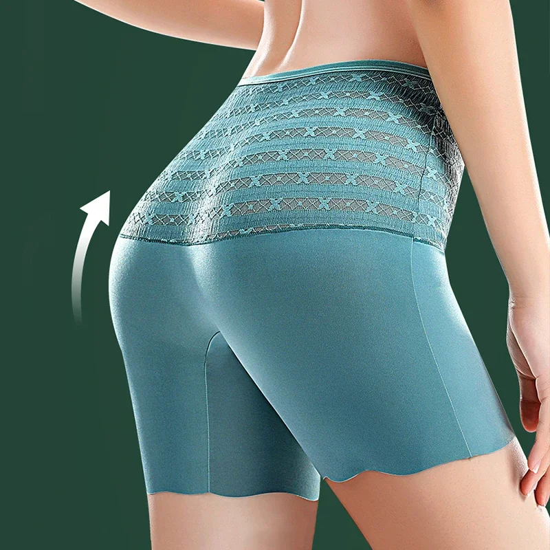 Lace Safety Shorts Lce Silk Seamless High Waist Rboxer Protective Panties Women\'s Boxers Briefs Anti-scratch Thighs Safety Pants