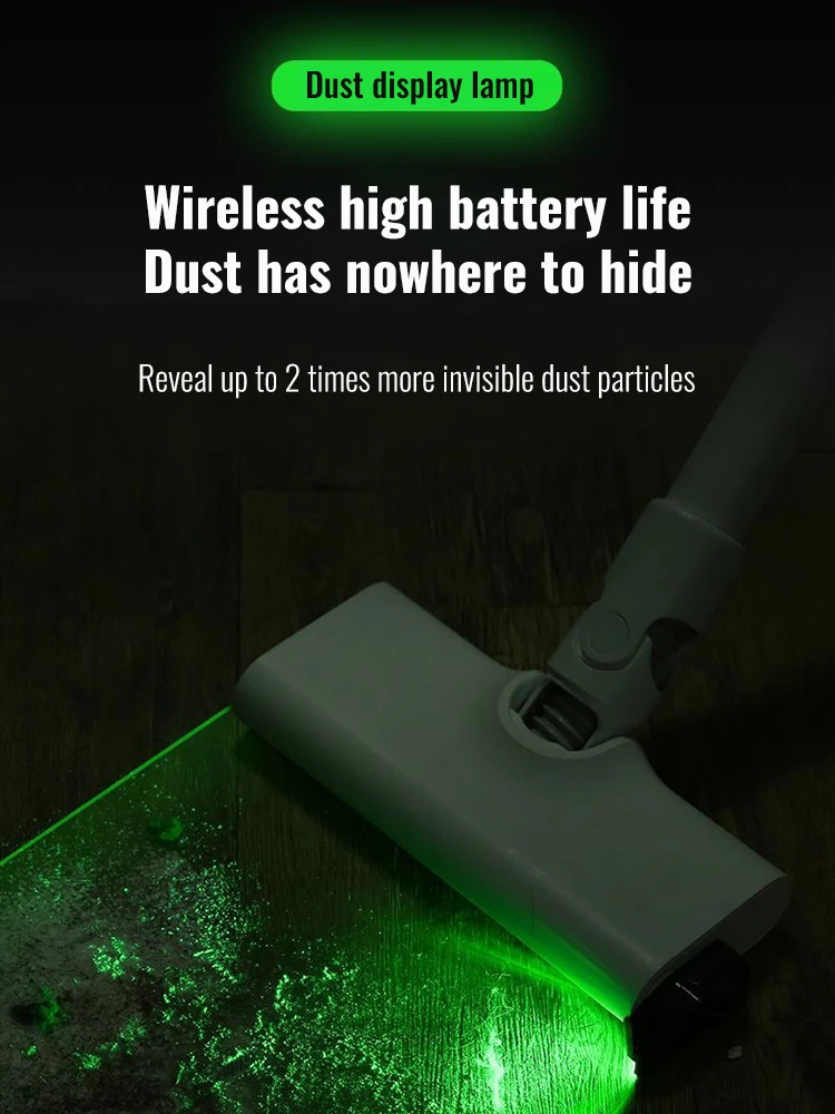 Imagem -02 - Luz de Fundo a Laser para Aspirador de pó Lâmpada Led Gancho de Luz Verde pó Universal Ferramentas Hoover sem Fio