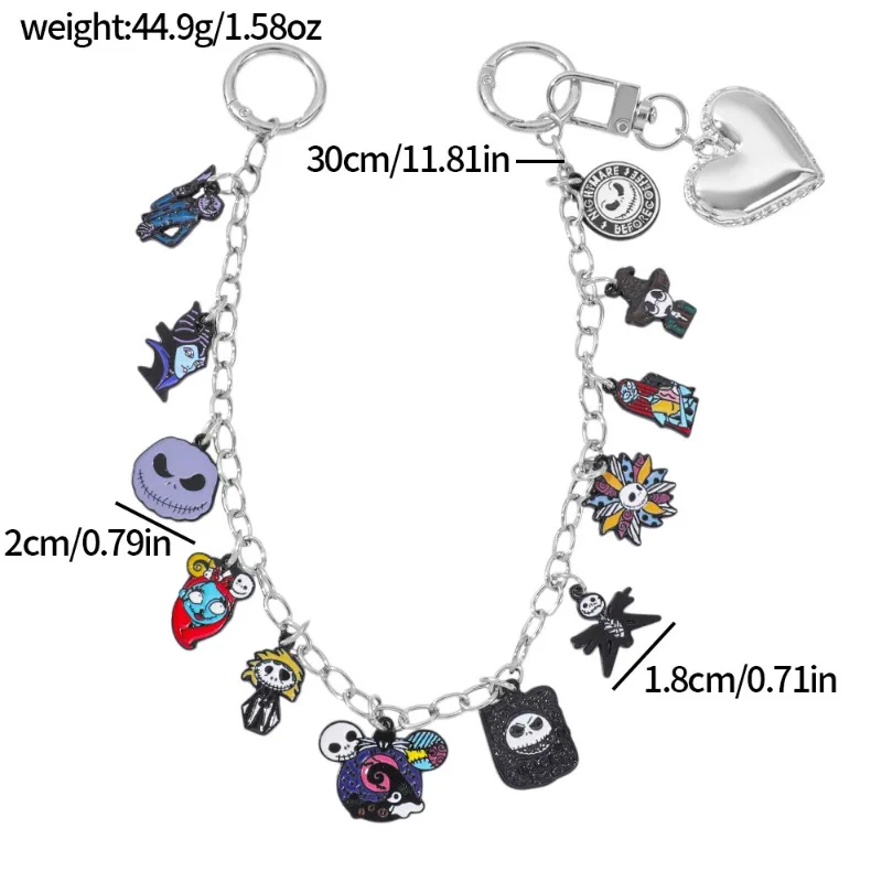 كابوس قبل عيد الميلاد حقيبة سلسلة قلادة الكرتون موضة زر مزدوج سبائك الزنك اكسسوارات الحفلات السراويل خلع الملابس هدية #6