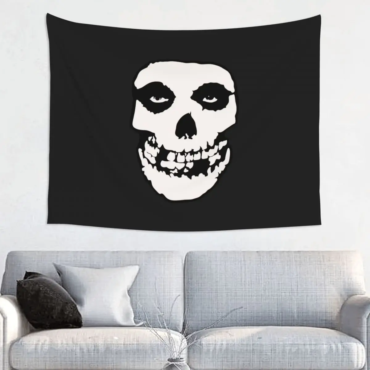 Custom Rock Punk Band Misfits Skull Face Tapestry Home Decor Hippie Wall Hanging Heavy Metal Tapestries for Bedroom