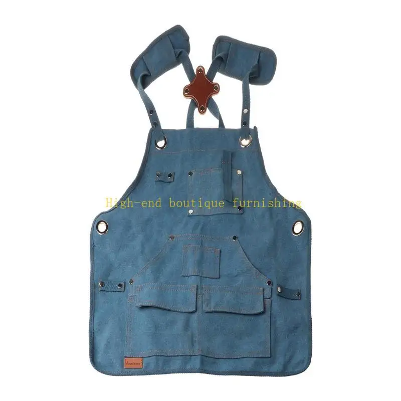 L9NB الأطفال المحترفين تعديل Denims آرون مآزر المطبخ للمرأة أطفال الخبز سموك مقهى جينز مئزر