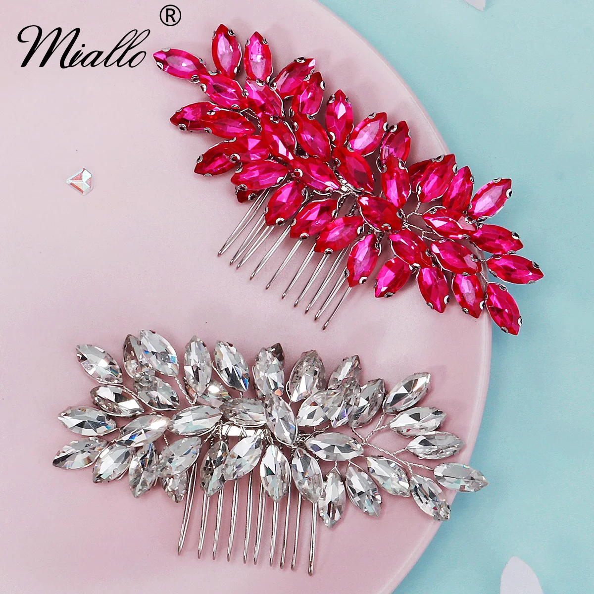Miallo Atmospheric Handmade Crystal Hair Comb Party Fashion Hair Clip Headpiece For Women Daily Side Clip Hair Accessories