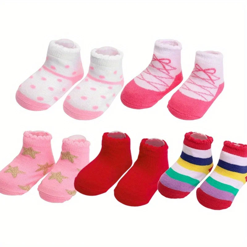 Kids Children\'s Socks for Girls Boys Non-slip Print Cotton Toddler Baby Christmas Socks for Newborns Infant Short Socks Clothing